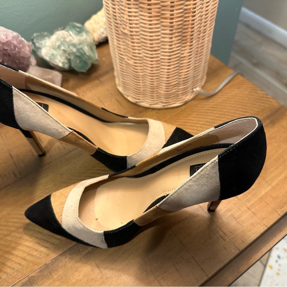 G.I.L.I. Black and Tan Patches Color block Heel Pumps Size 8M